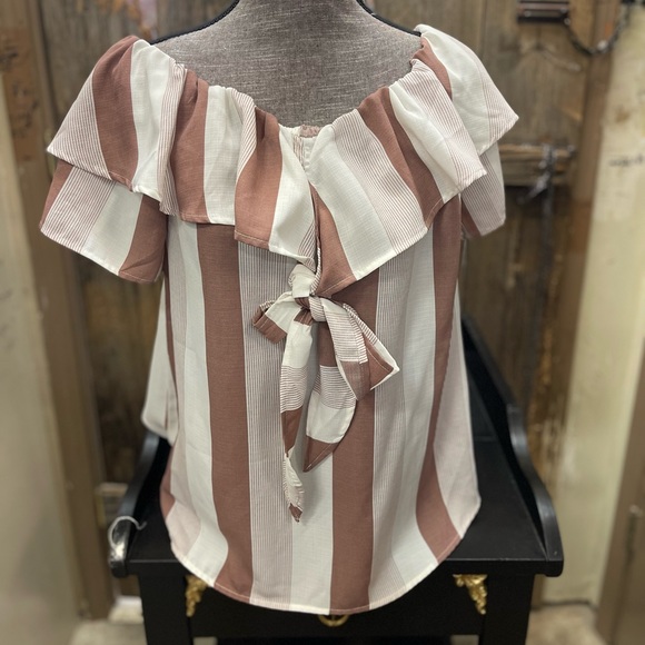 Willow & Root brown and white blouse - Picture 1 of 7